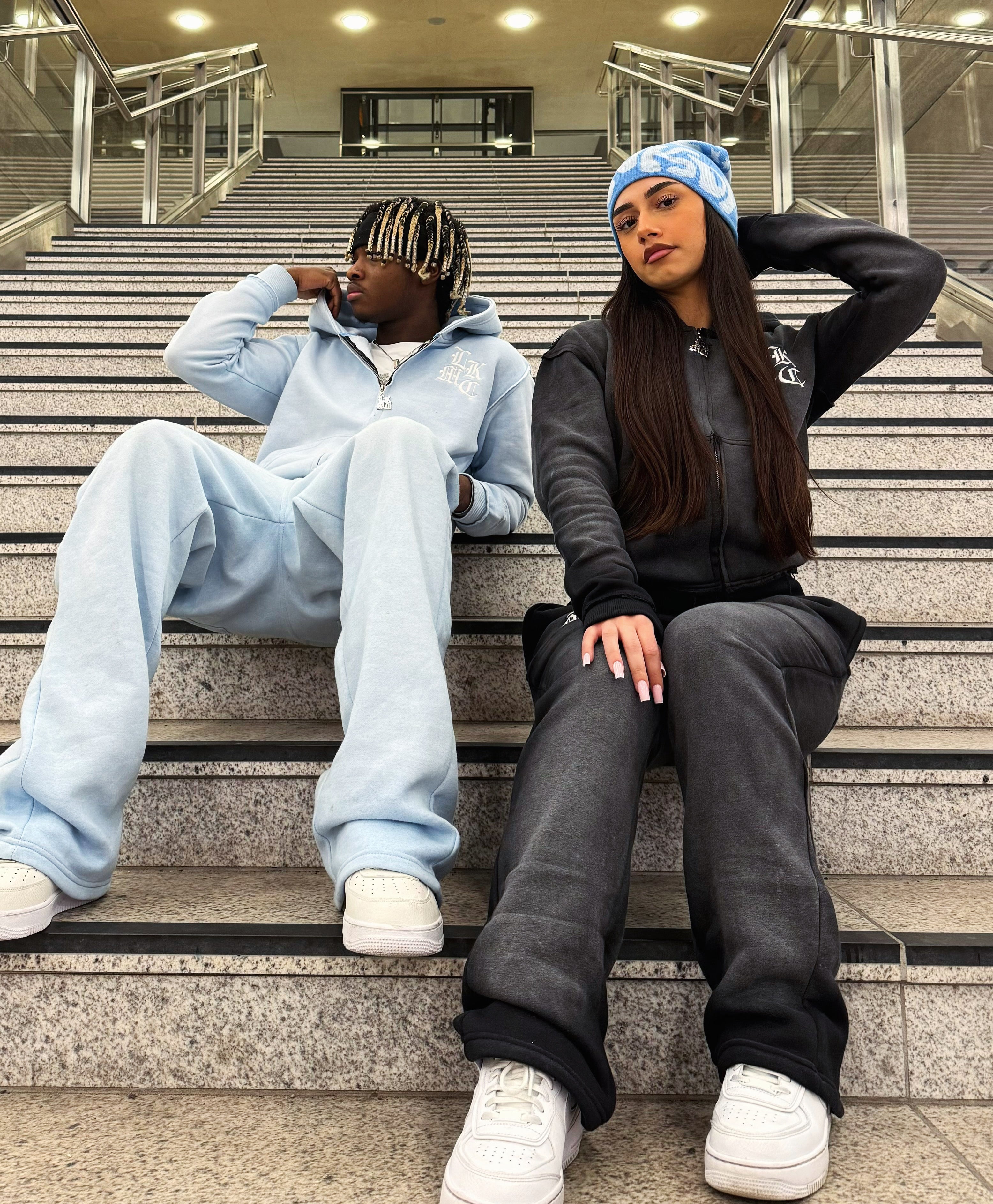 Distressed Zip Hoodie Dark Gray (Female version)