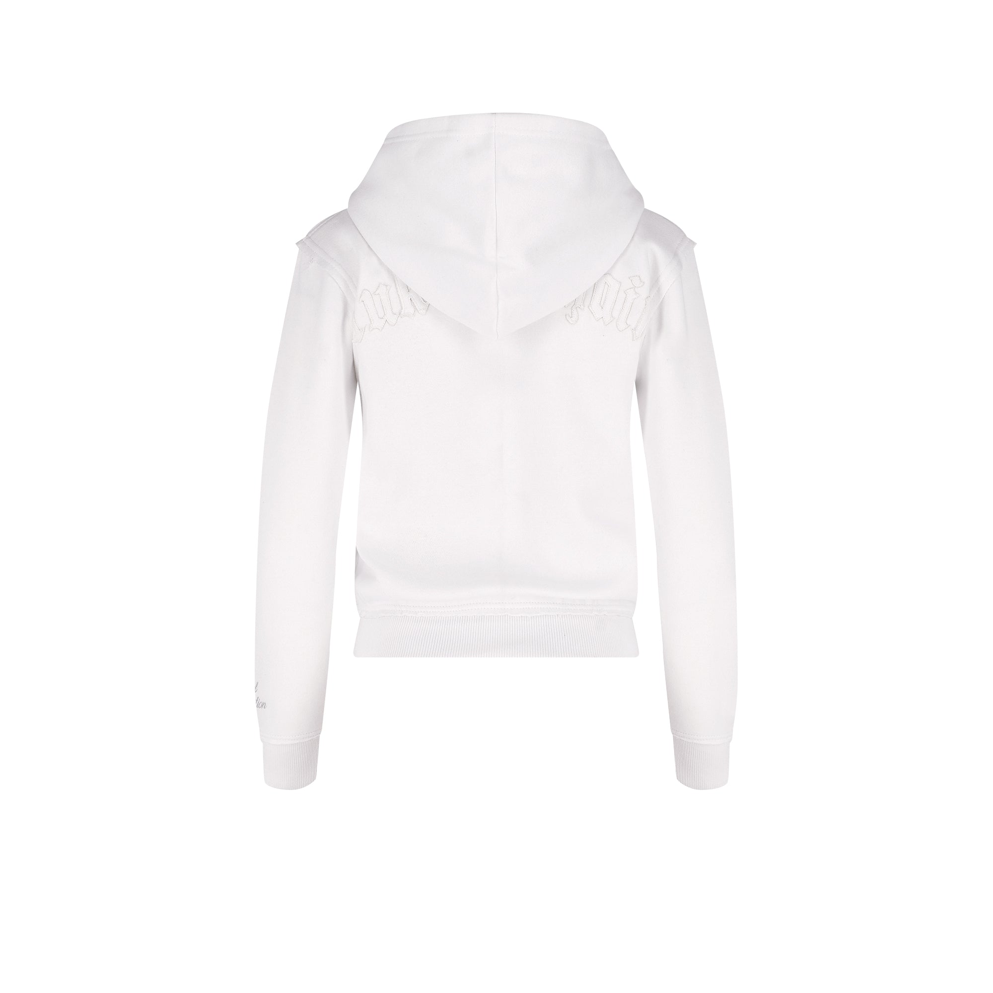 Distressed Zip Hoodie White (Female version)
