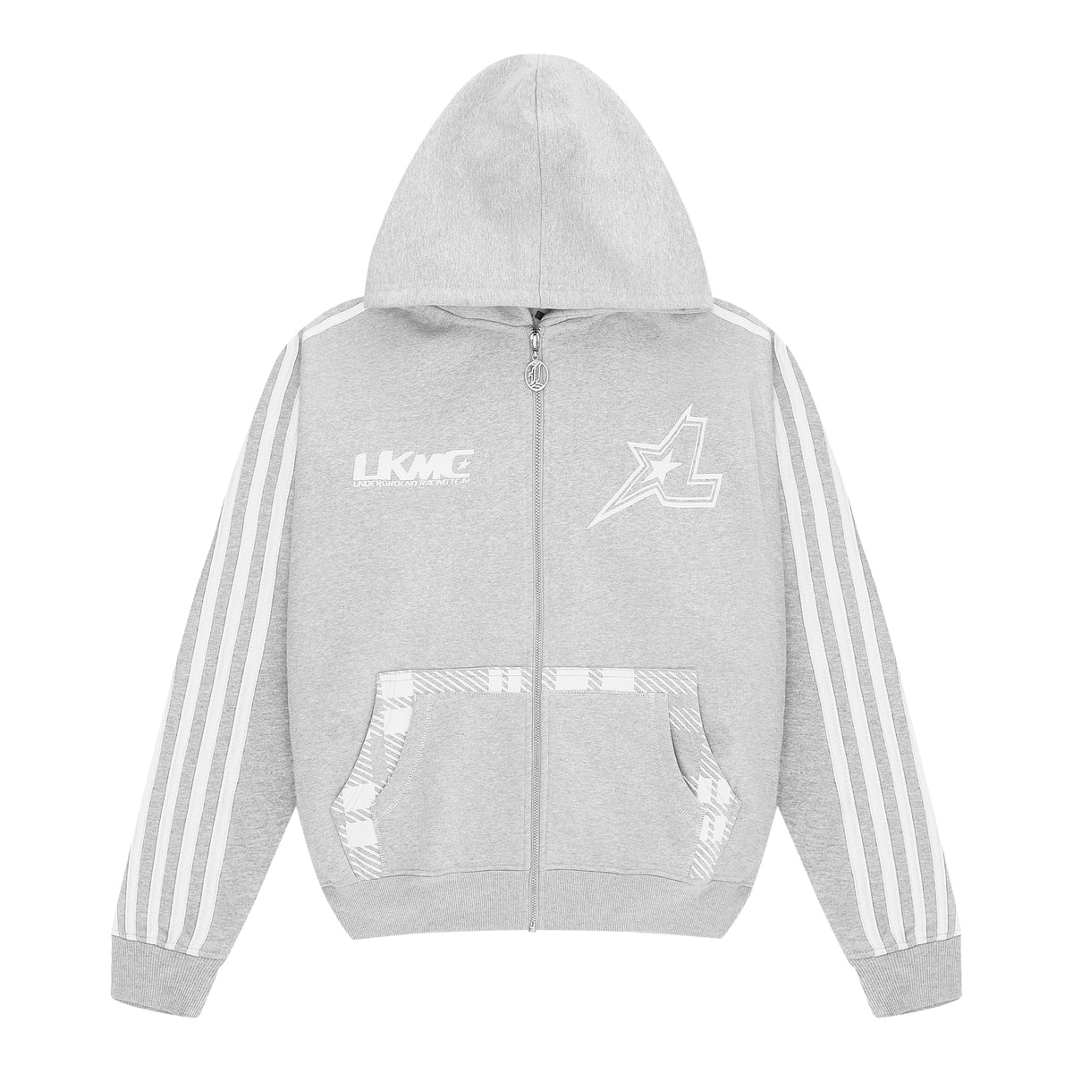 Zip Hoodie Striped - Gray