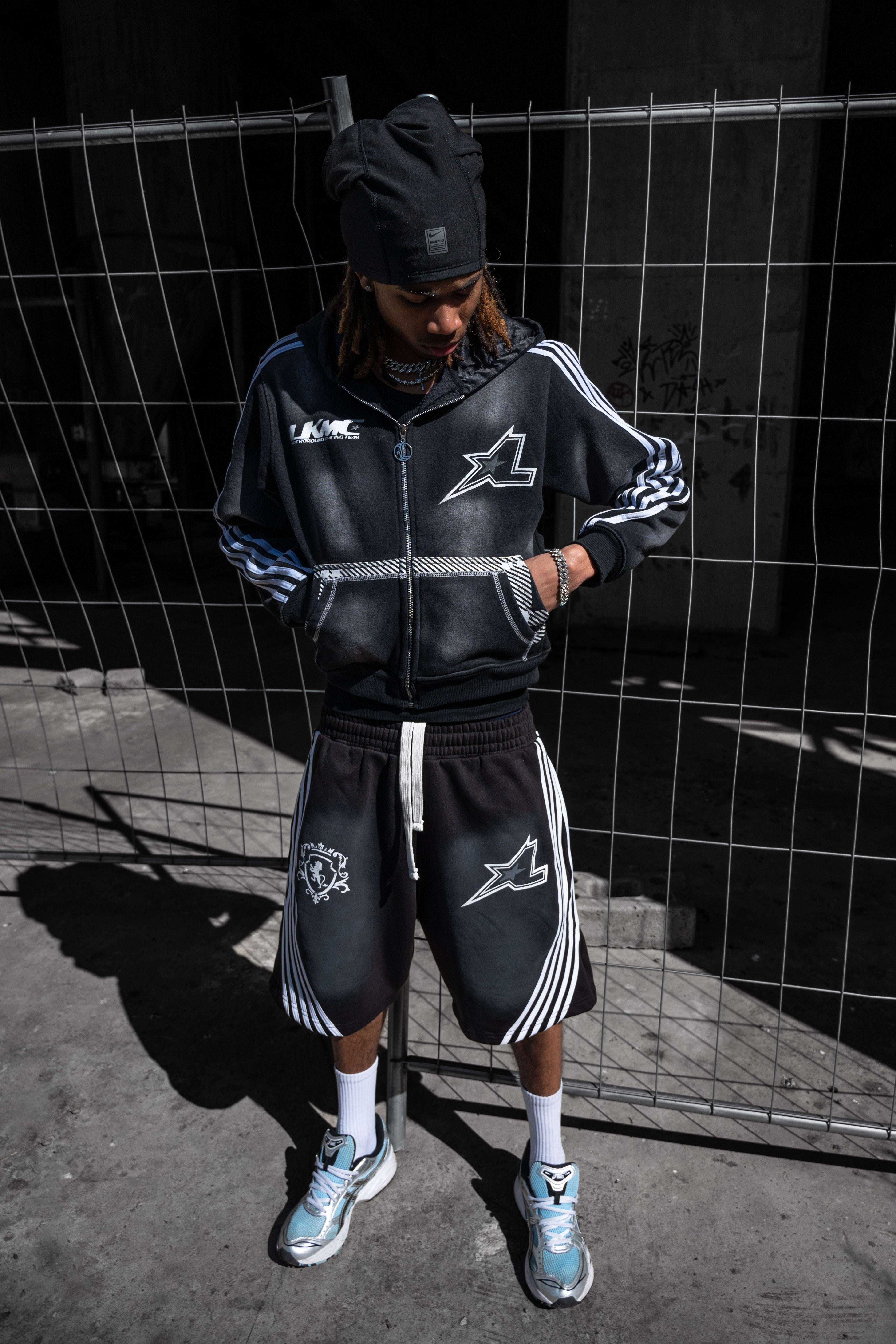 Striped Jort - Black
