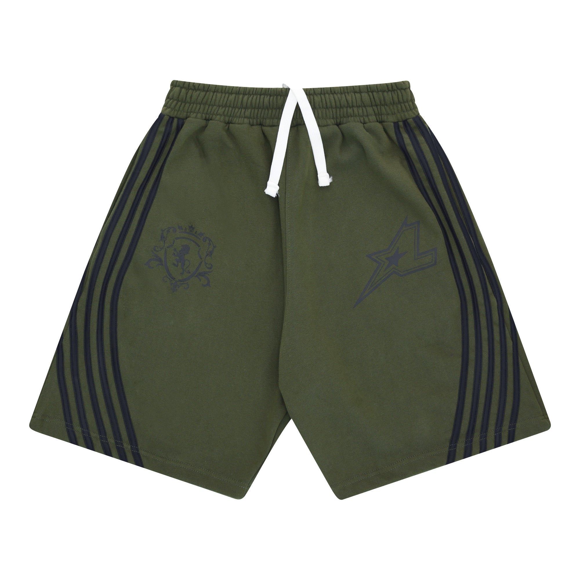 Striped Jort - Army Green