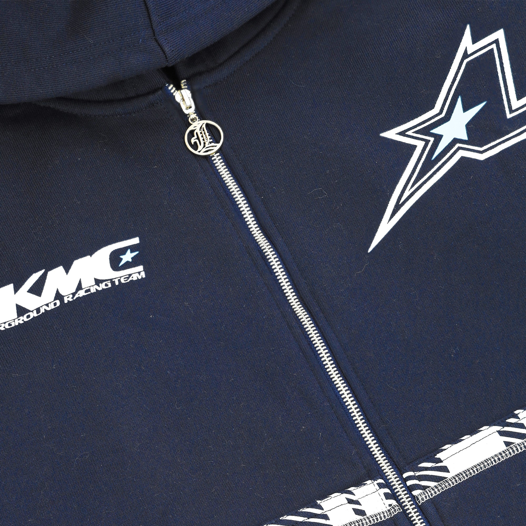 Zip Hoodie Striped - Navy