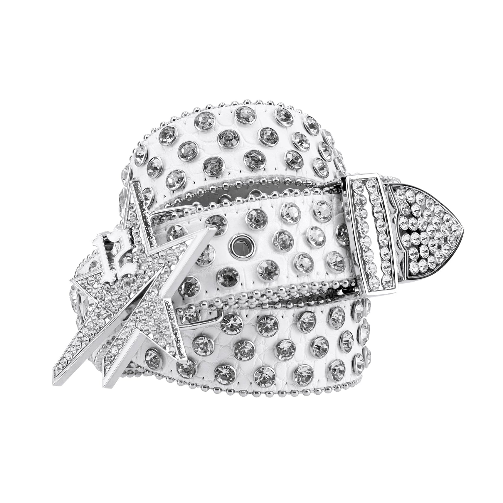 Diamonds Star Belt - White