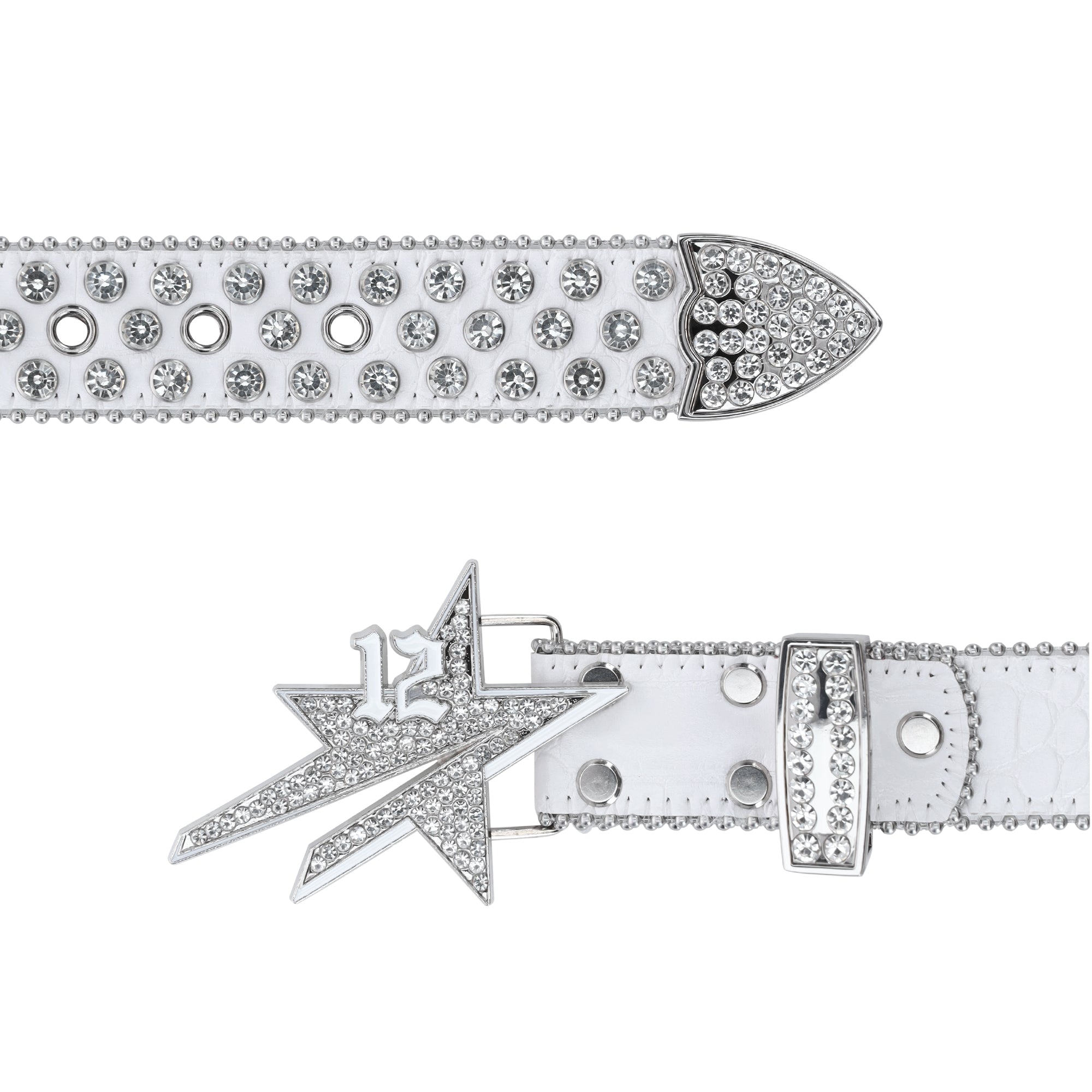 Crocodile Star Belt - White