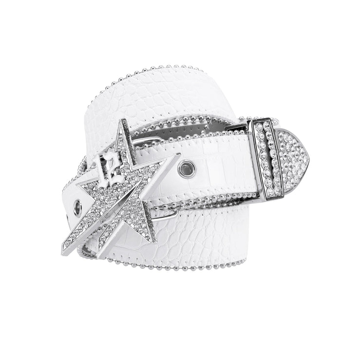 Crocodile Star Belt - White