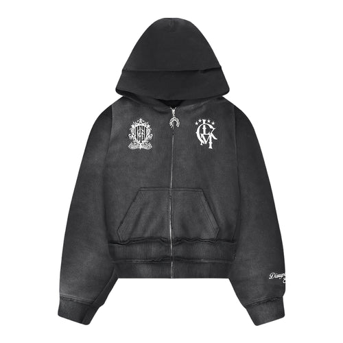 Distressed Zip Hoodie 2.0 - Dark Gray