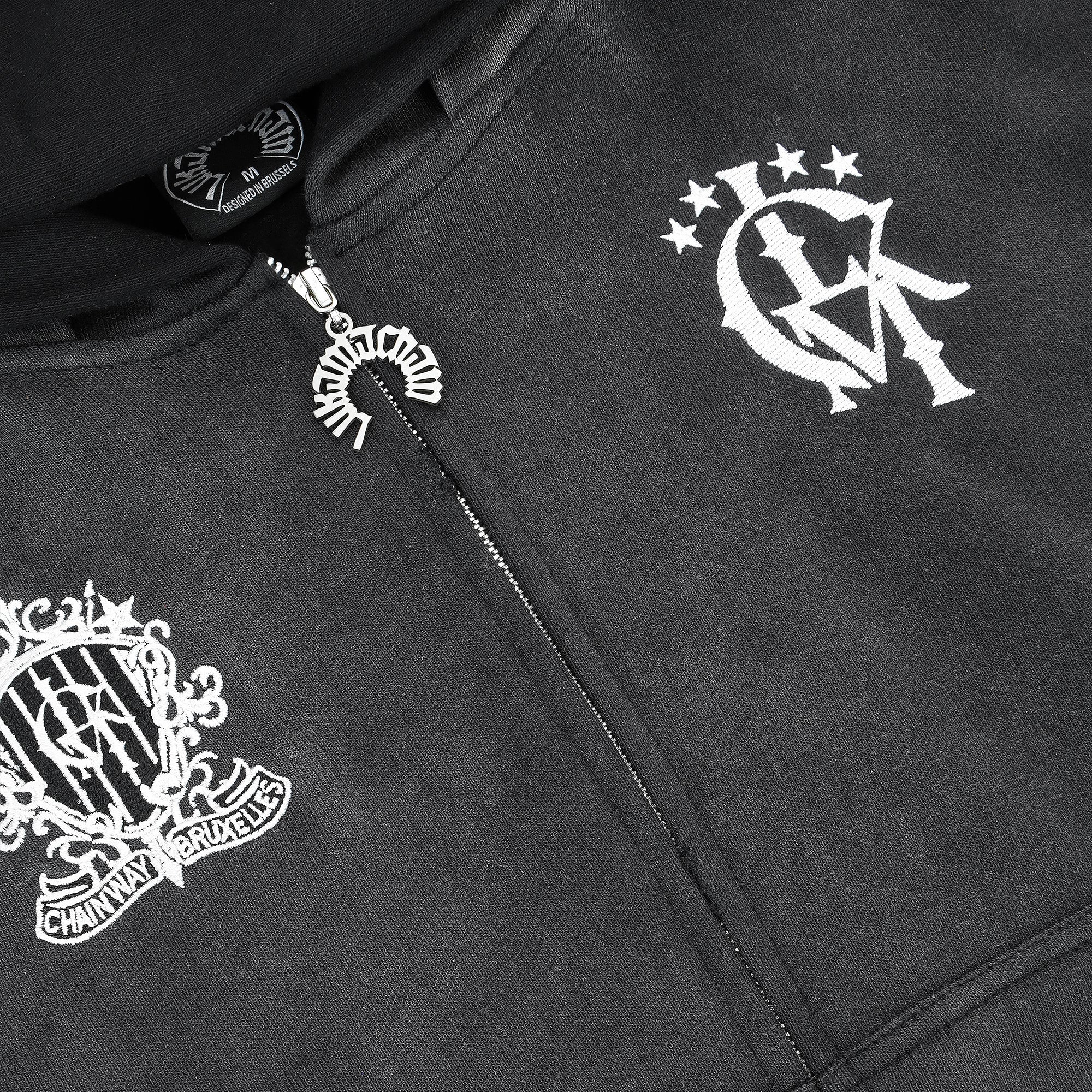 Distressed Zip Hoodie 2.0 - Dark Gray