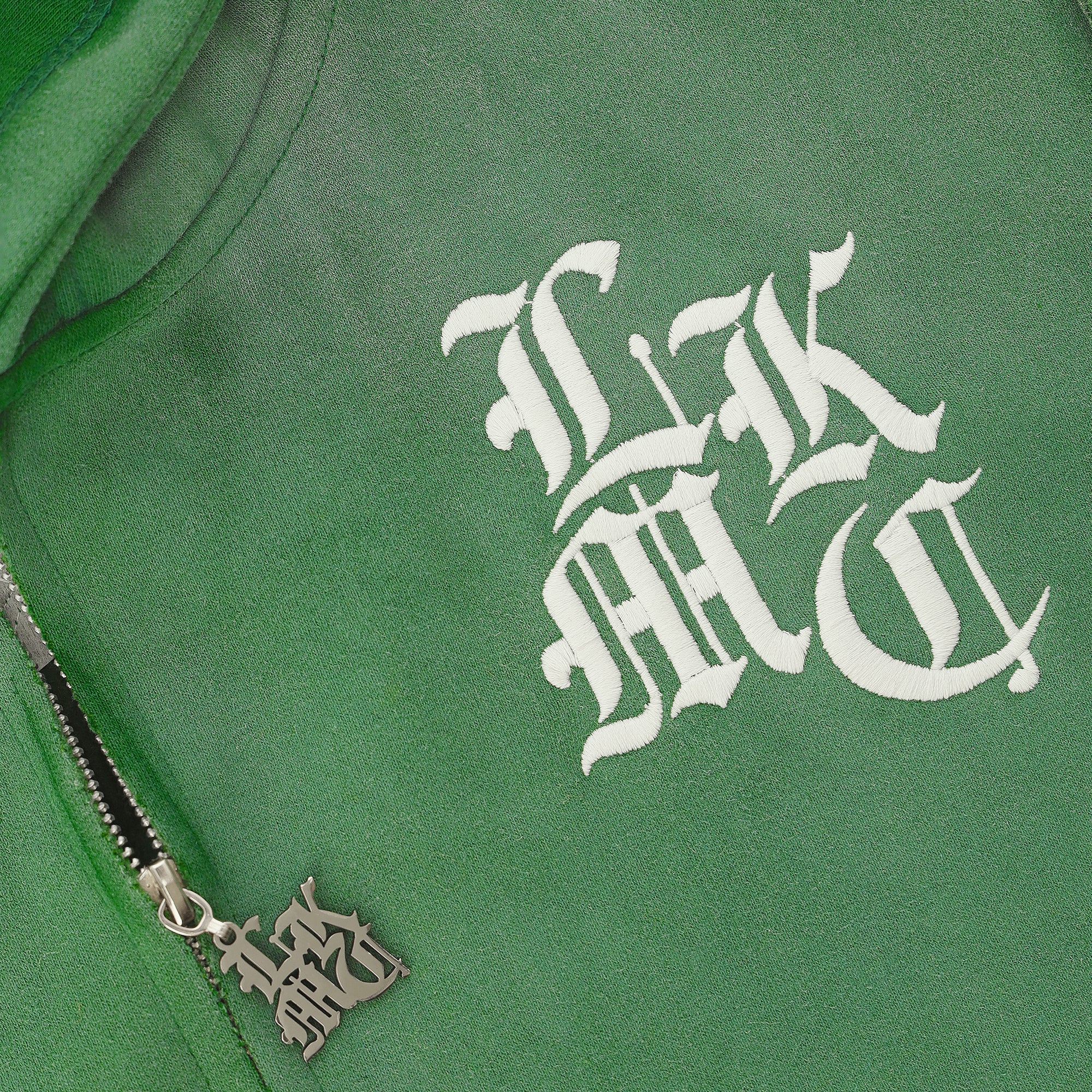 Distressed Zip Hoodie Green (limited edition)