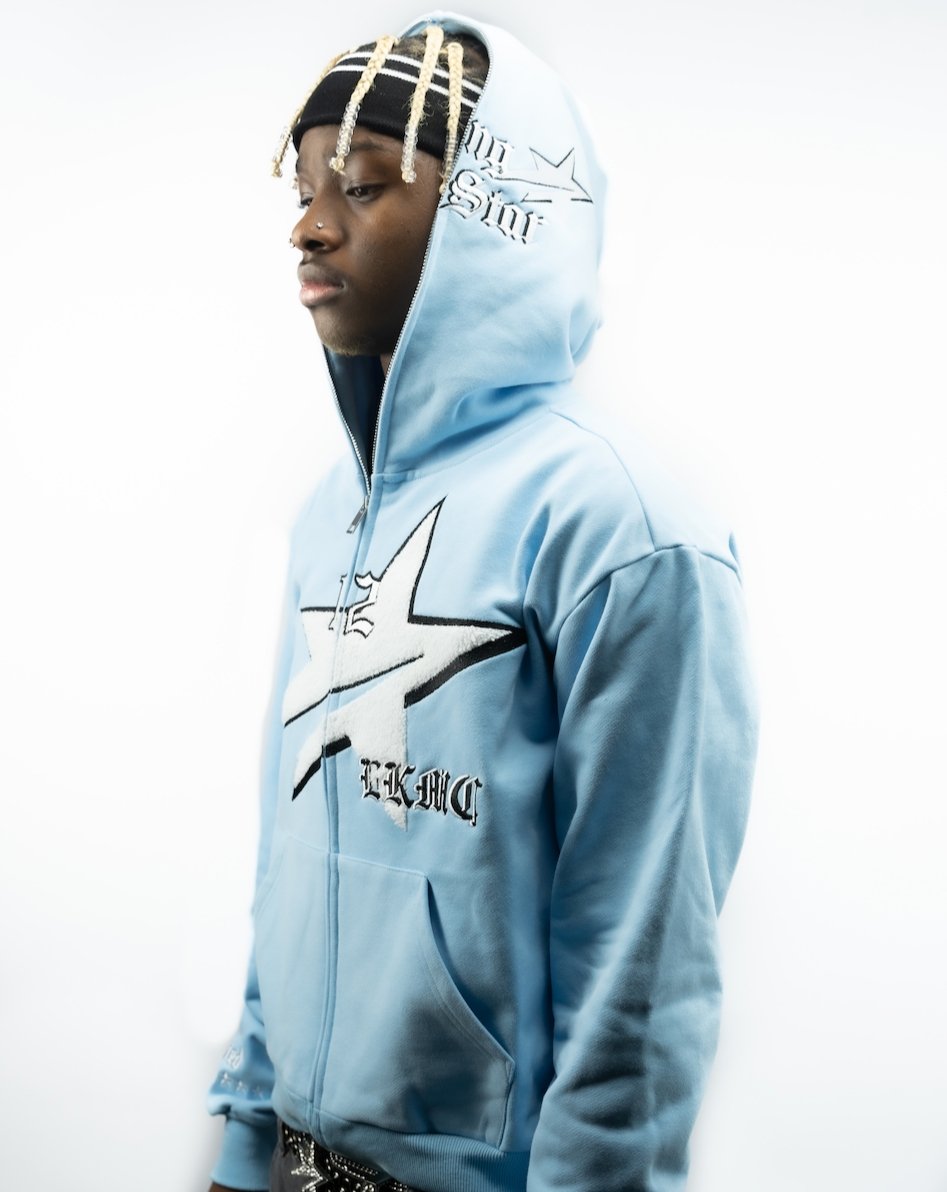 Falling StarBoy Full Zip Baby Blue - lukamachain