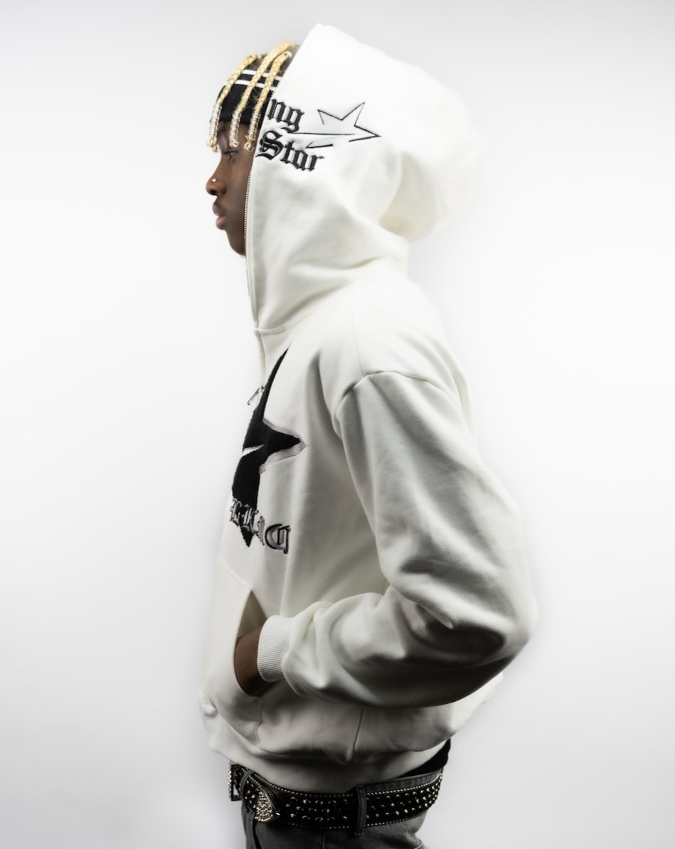 Falling StarBoy Full Zip White - lukamachain