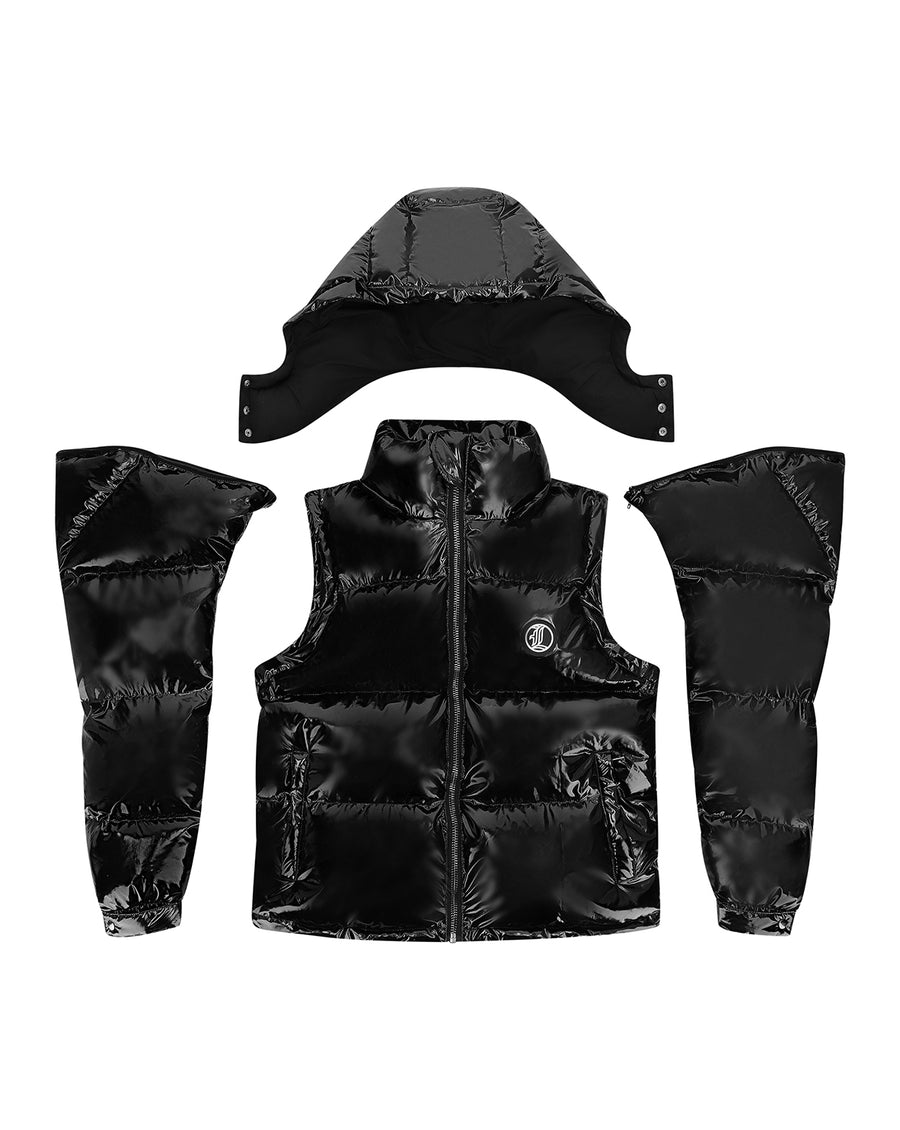 Graffiti Puffer Jacket (detachable) - Black bodywarmer