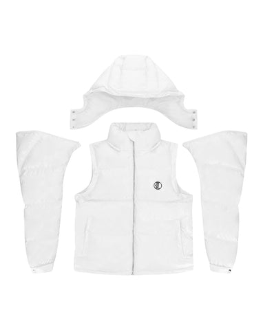 Graffiti Puffer Jacket (detachable) - White