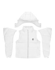 Graffiti Puffer Jacket (detachable) - White