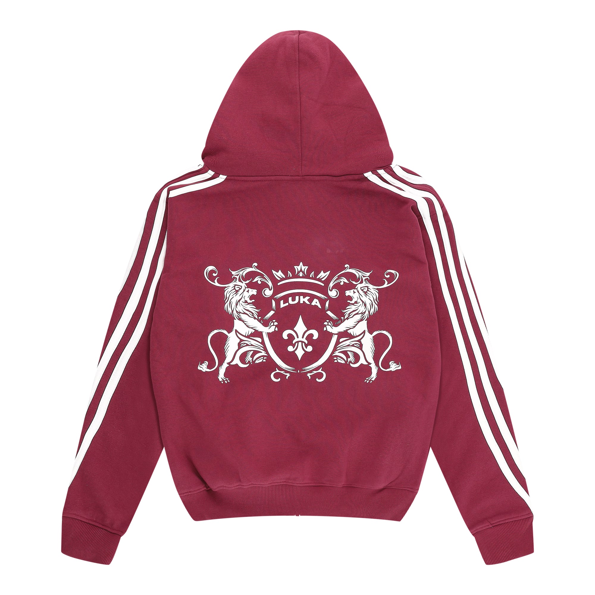 Zip Hoodie Striped - Burgundy