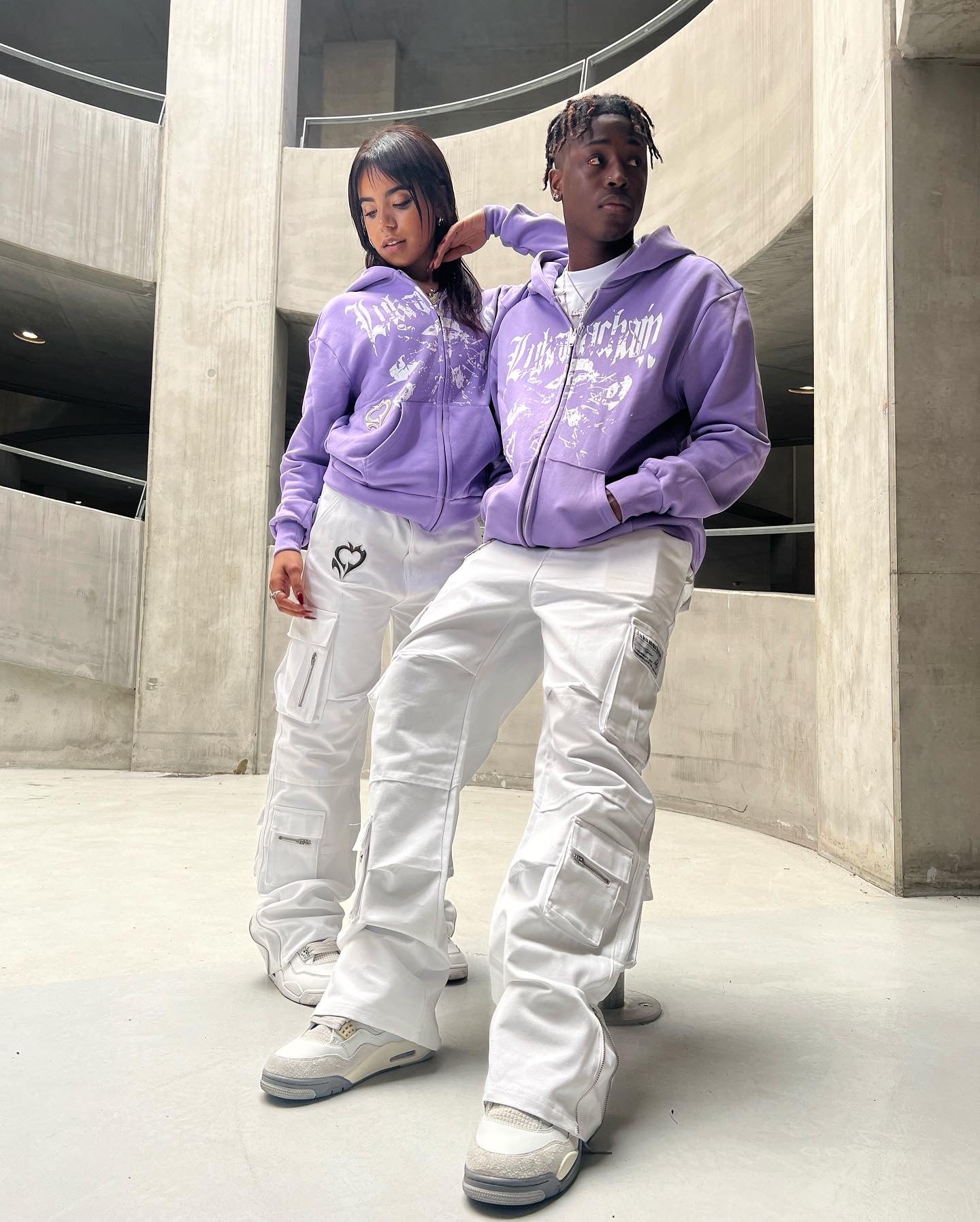 Chrome Zip Up Hoodie Purple