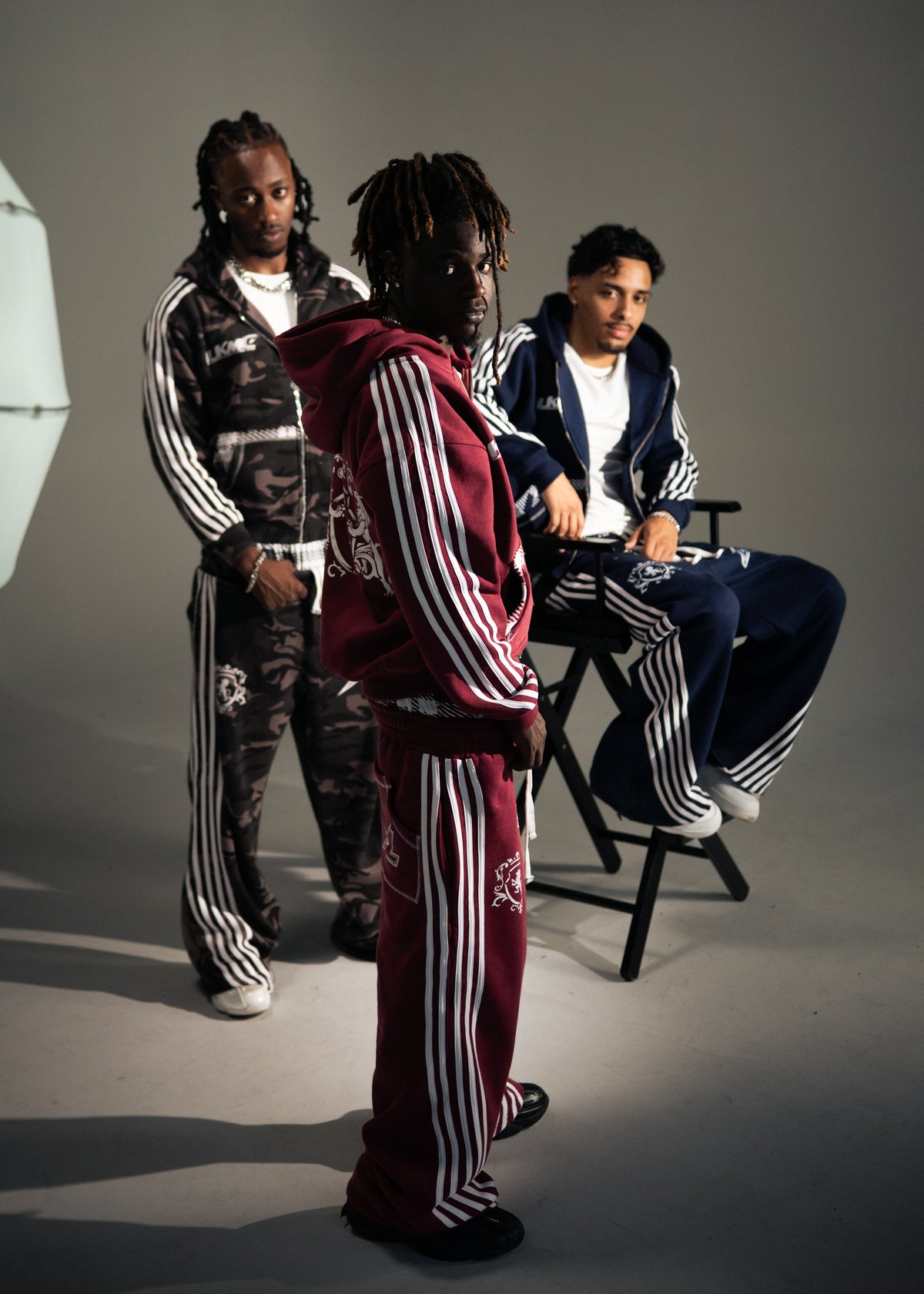 Zip Hoodie Striped - Burgundy