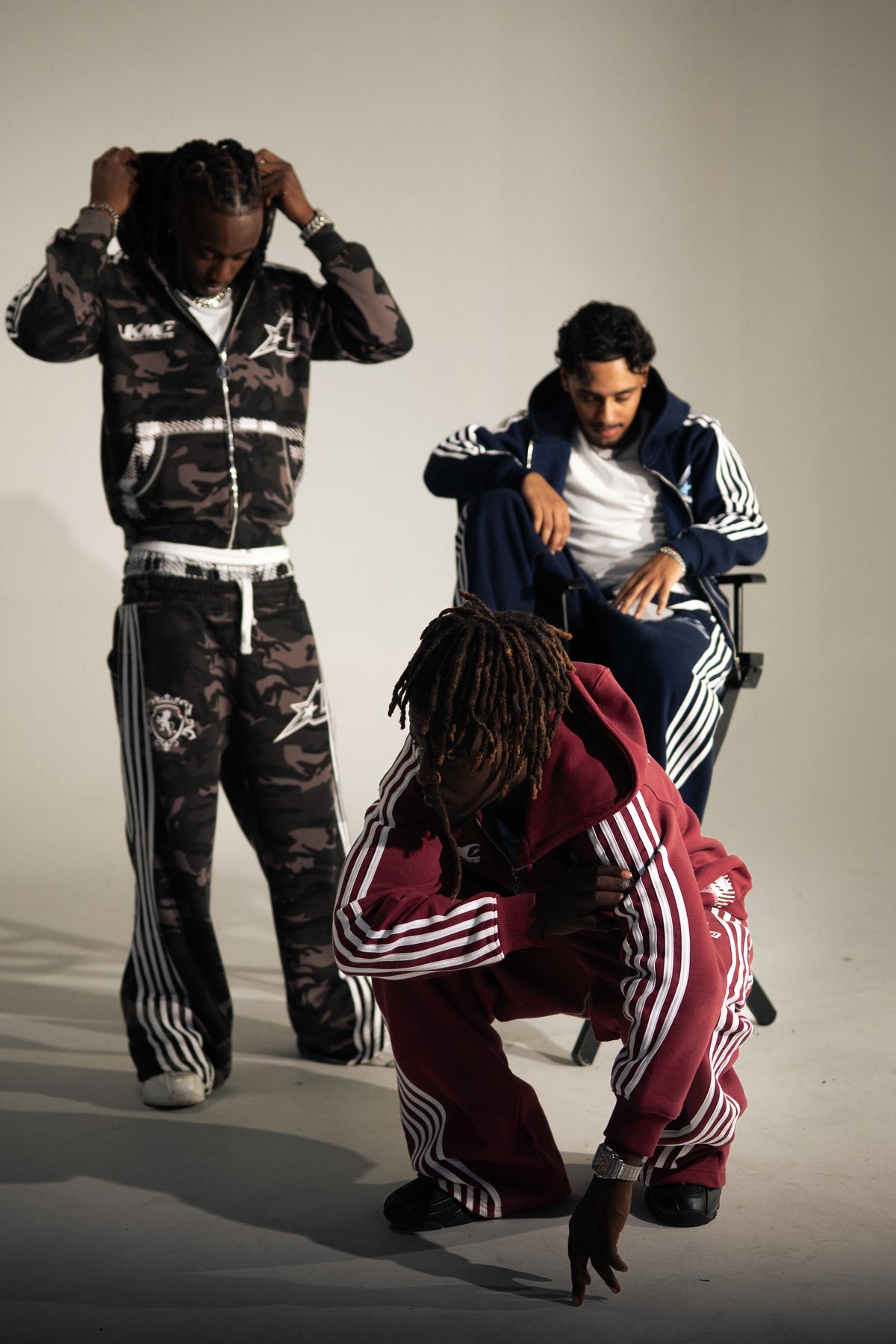 Zip Hoodie Striped - Burgundy