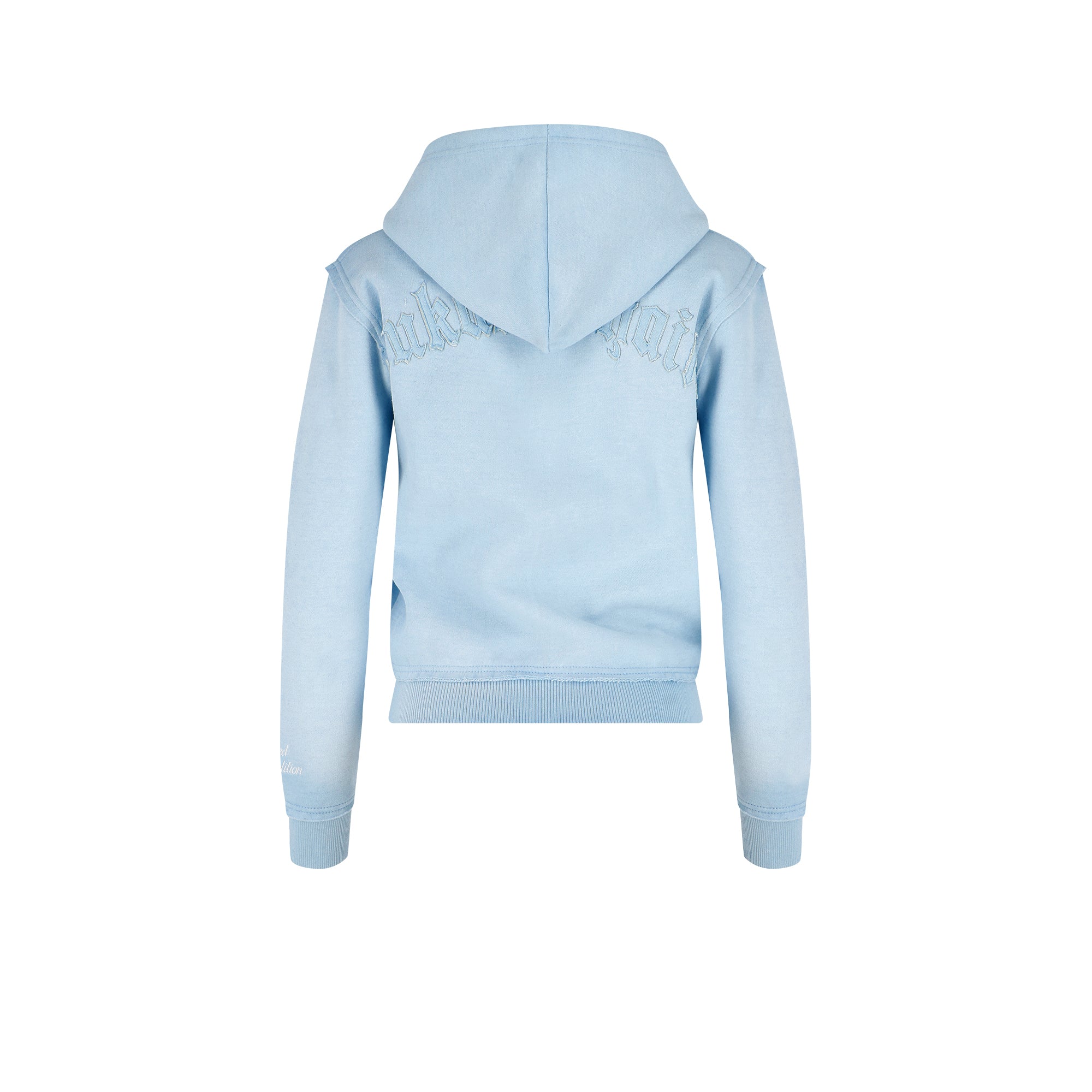 Distressed Zip Hoodie Baby Blue (Female version)