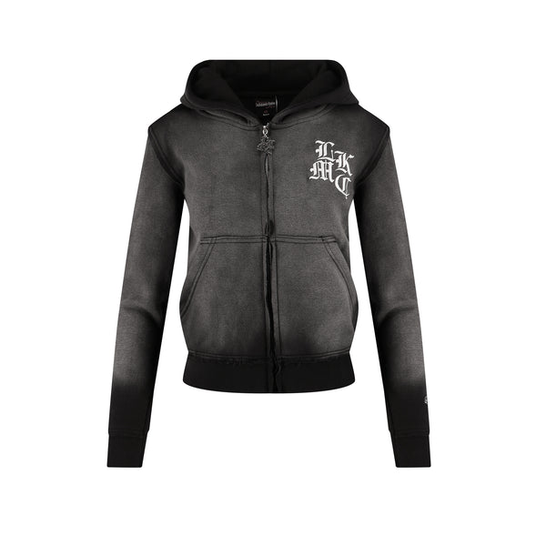 Distressed Zip Hoodie Dark Gray (Female version)