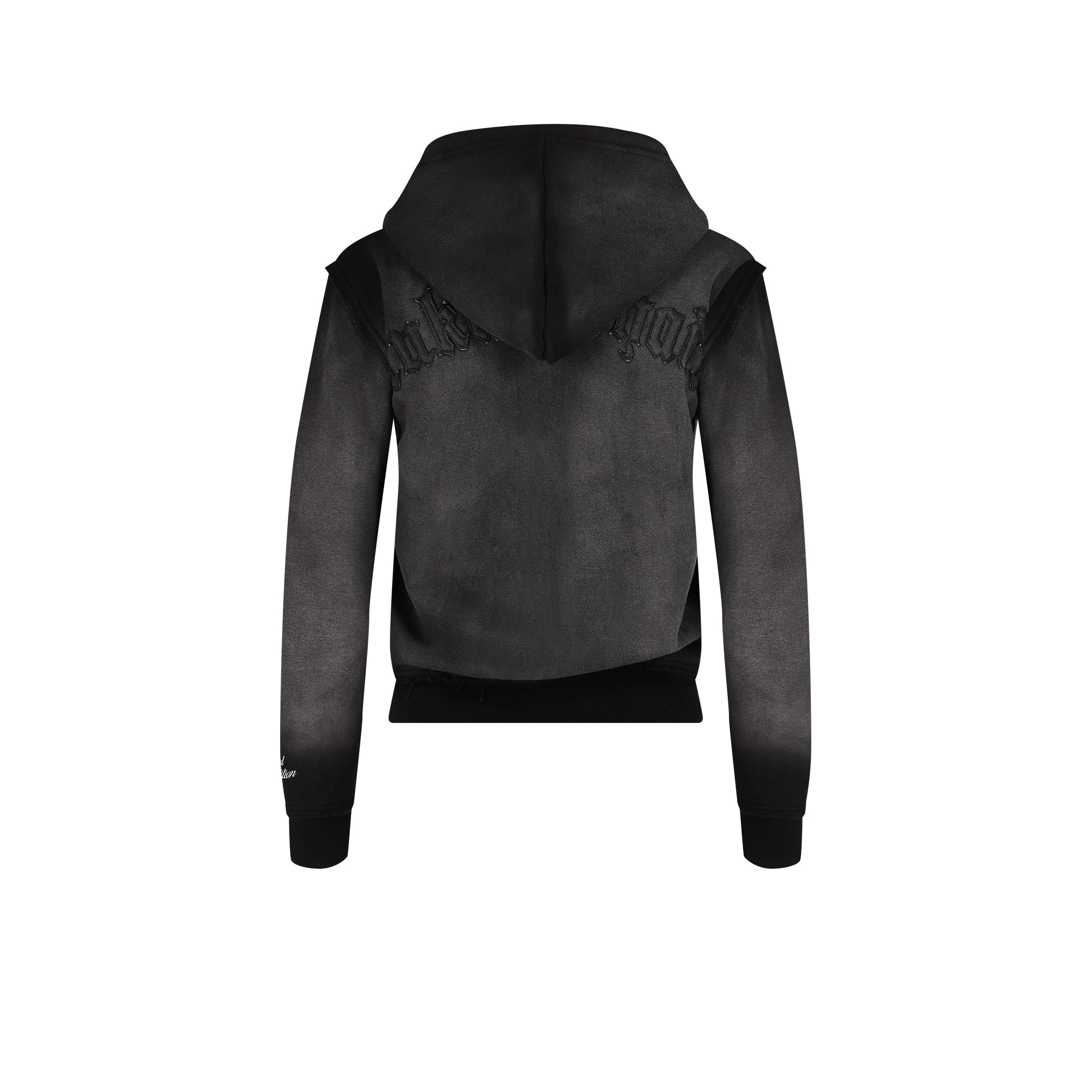 Distressed Zip Hoodie Dark Grey (Female version)