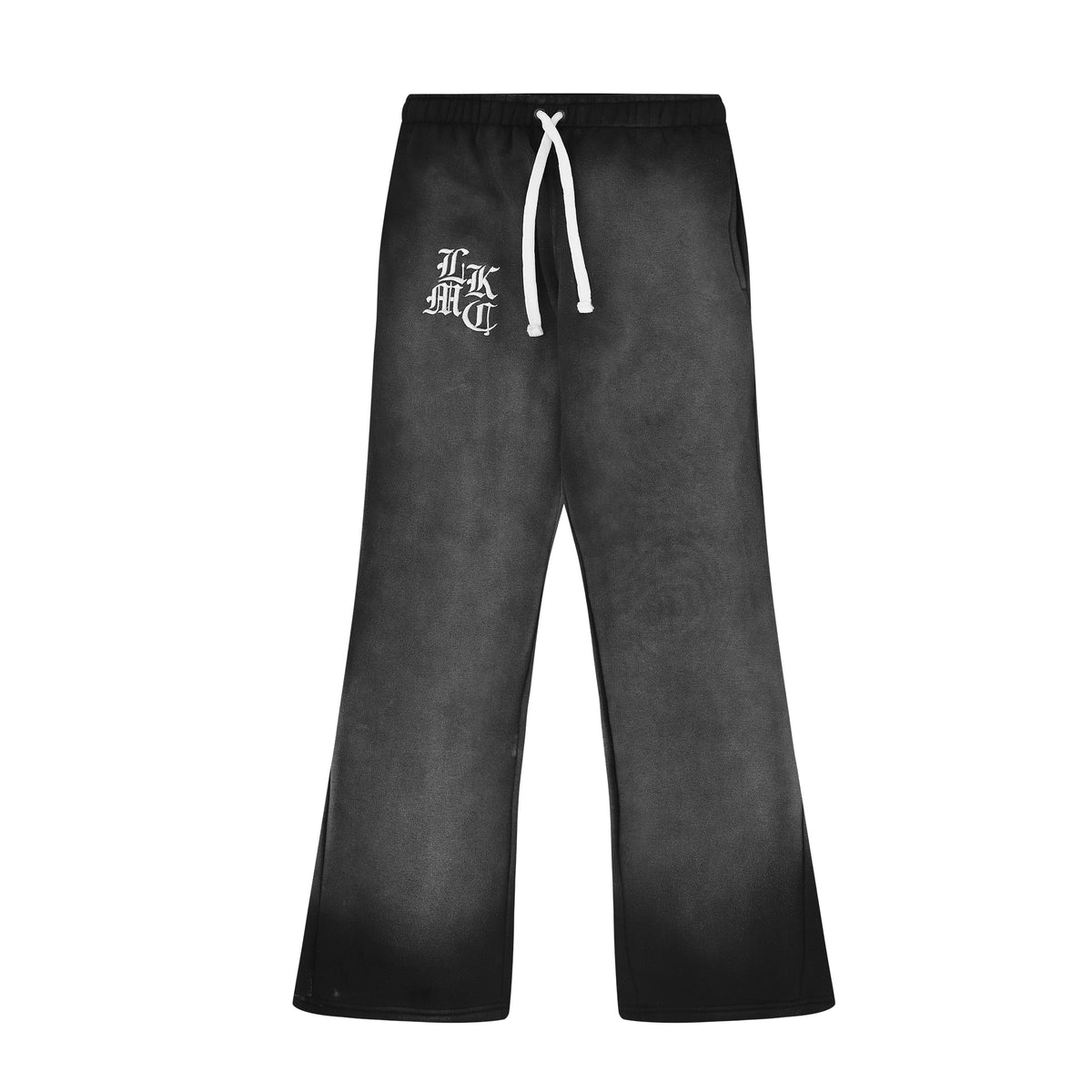 CHIFFON LAYERED JOGGER PANTS FRILL_GREY