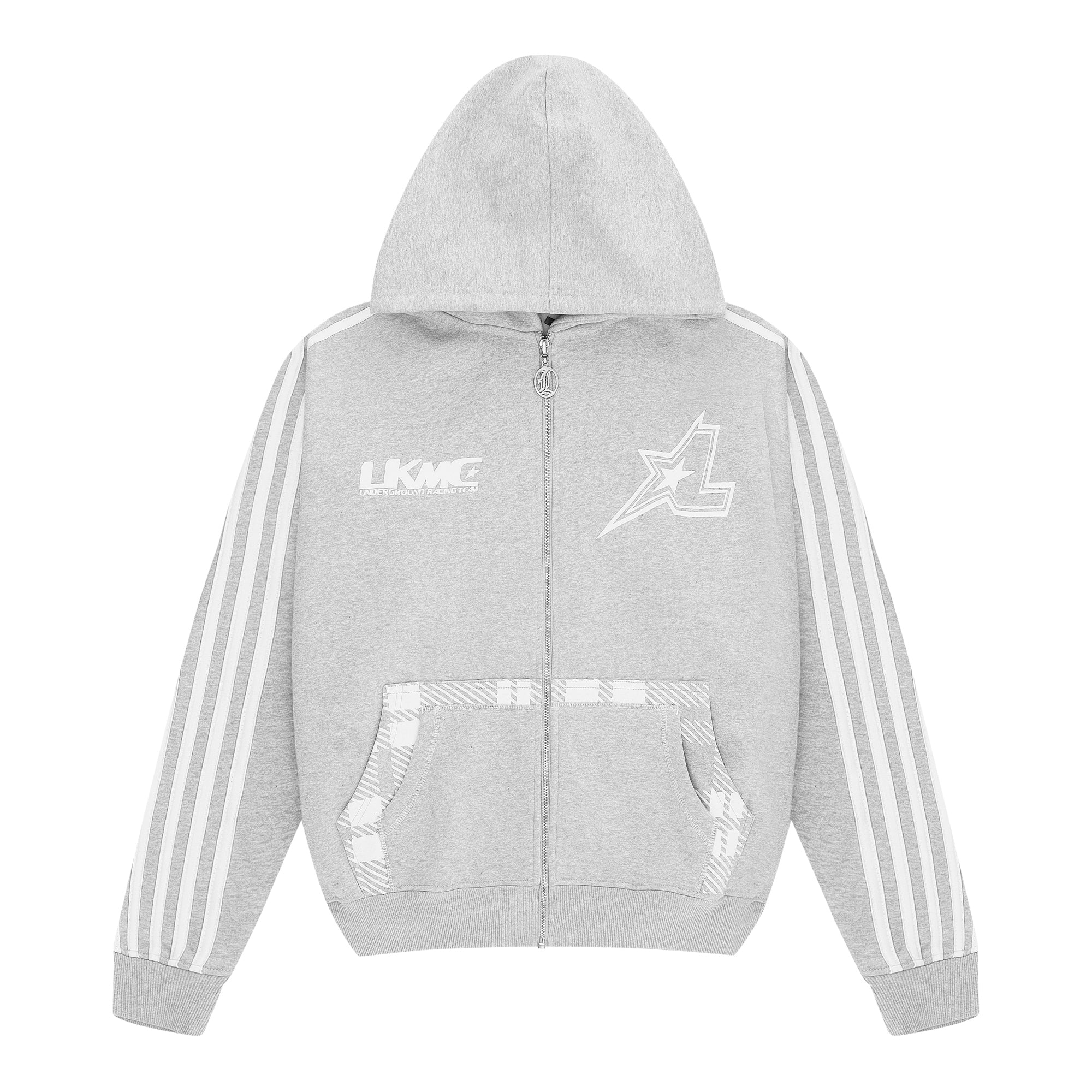 Zip Hoodie Striped - Gray