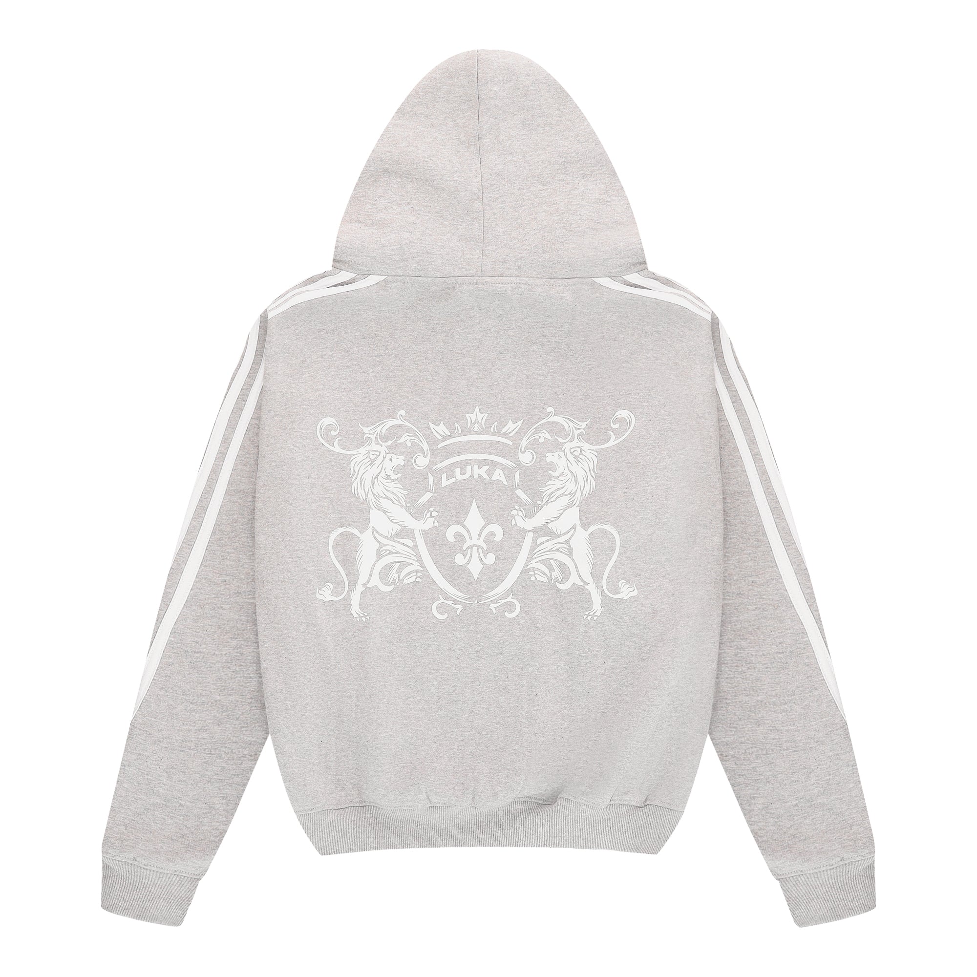 Zip Hoodie Striped - Gray