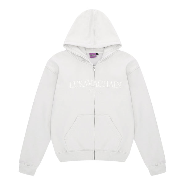Essential Zip Up Hoodie Light Gray