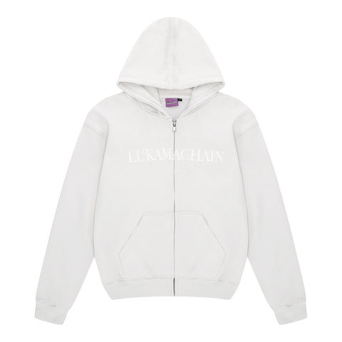 Essential Zip Up Hoodie Light Gray