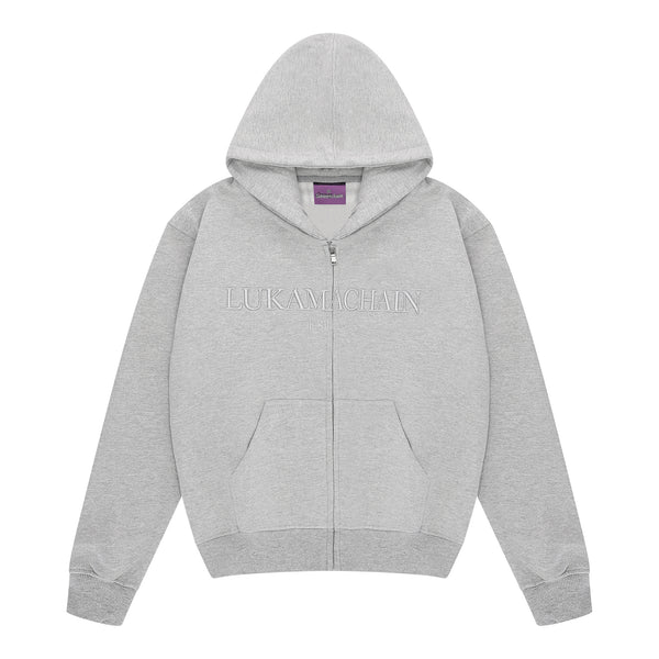 Essential Zip Up Hoodie Heather Gray