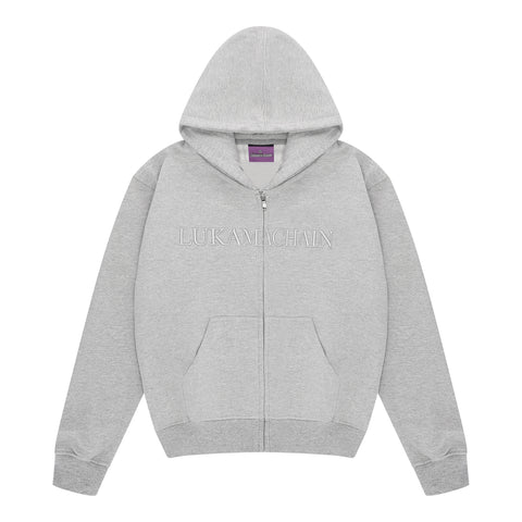 Essential Zip Up Hoodie Heather Gray