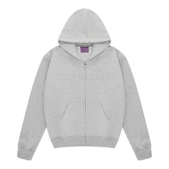 Essential Zip Up Hoodie Heather Gray