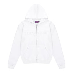 Essential Zip Up Hoodie White