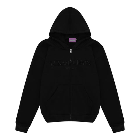 Essential Zip Up Hoodie Black
