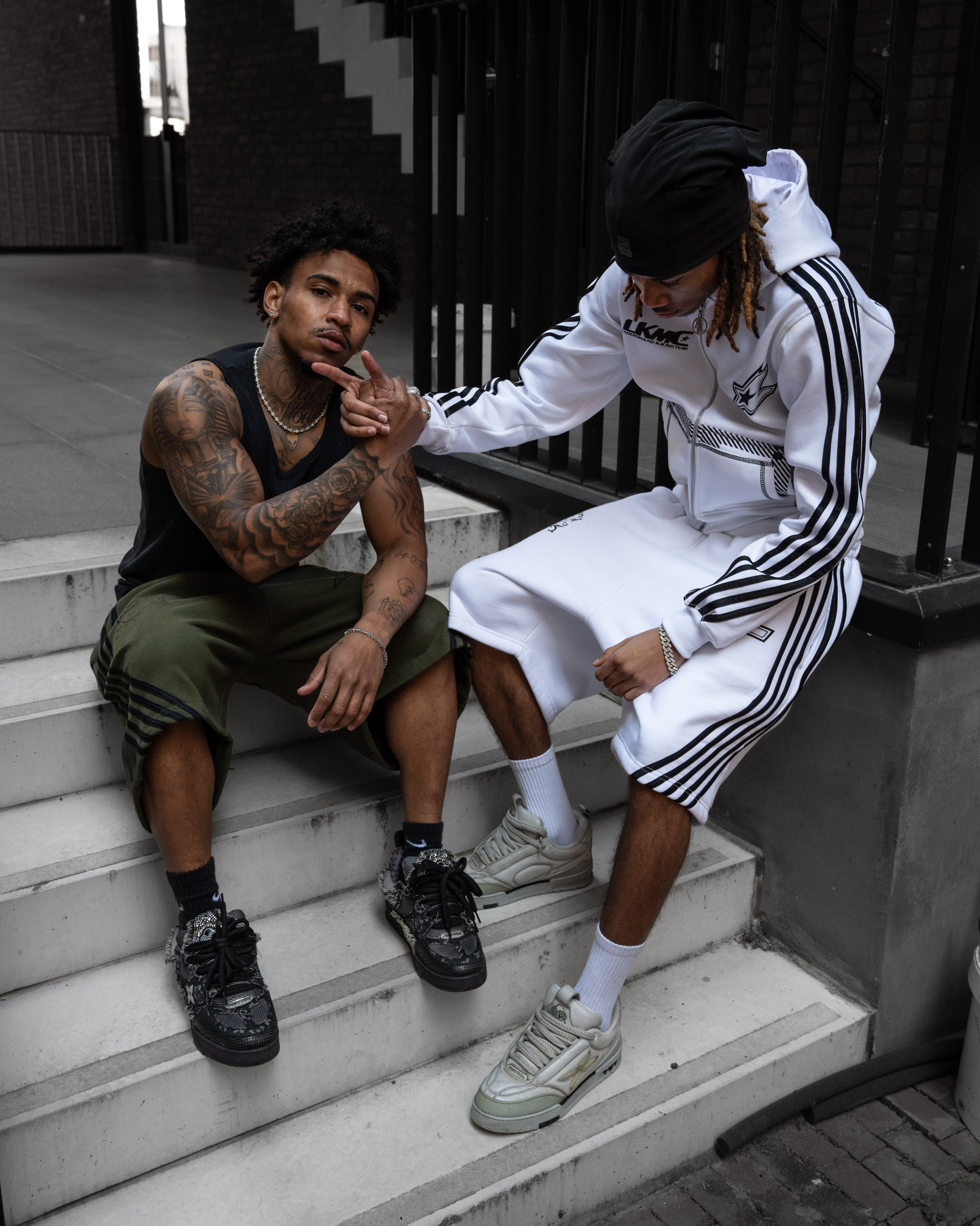 Striped Jort - White