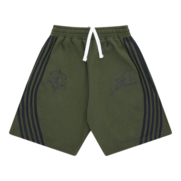 Striped Jort - Army Green