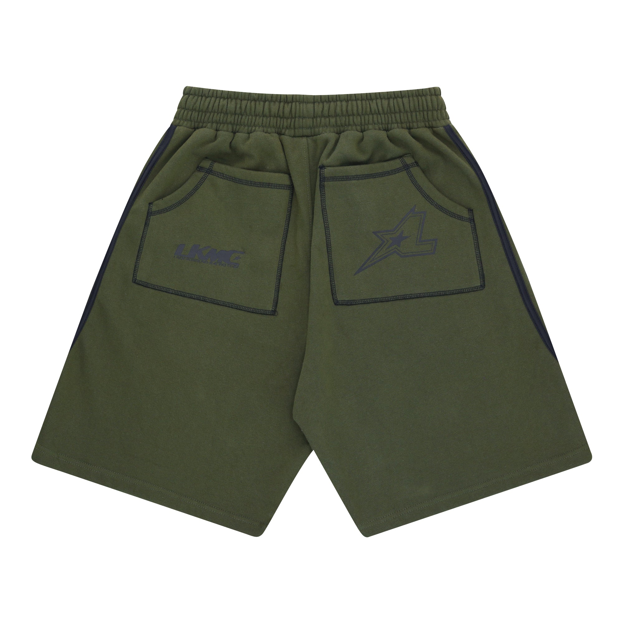 Striped Jort - Army Green