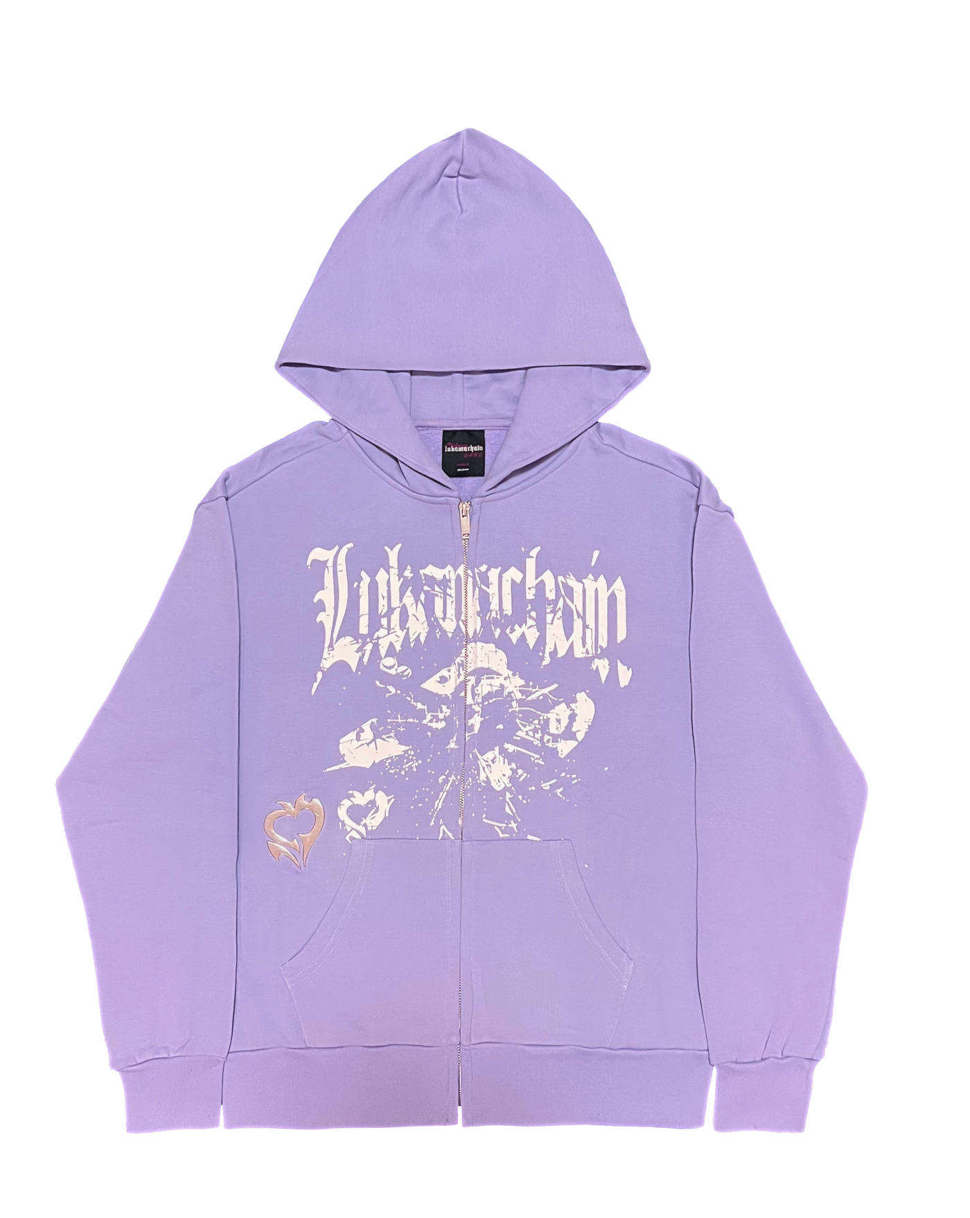 Purple Neon Pineapple Hawaiian Print Women's Zip Up Hoodie