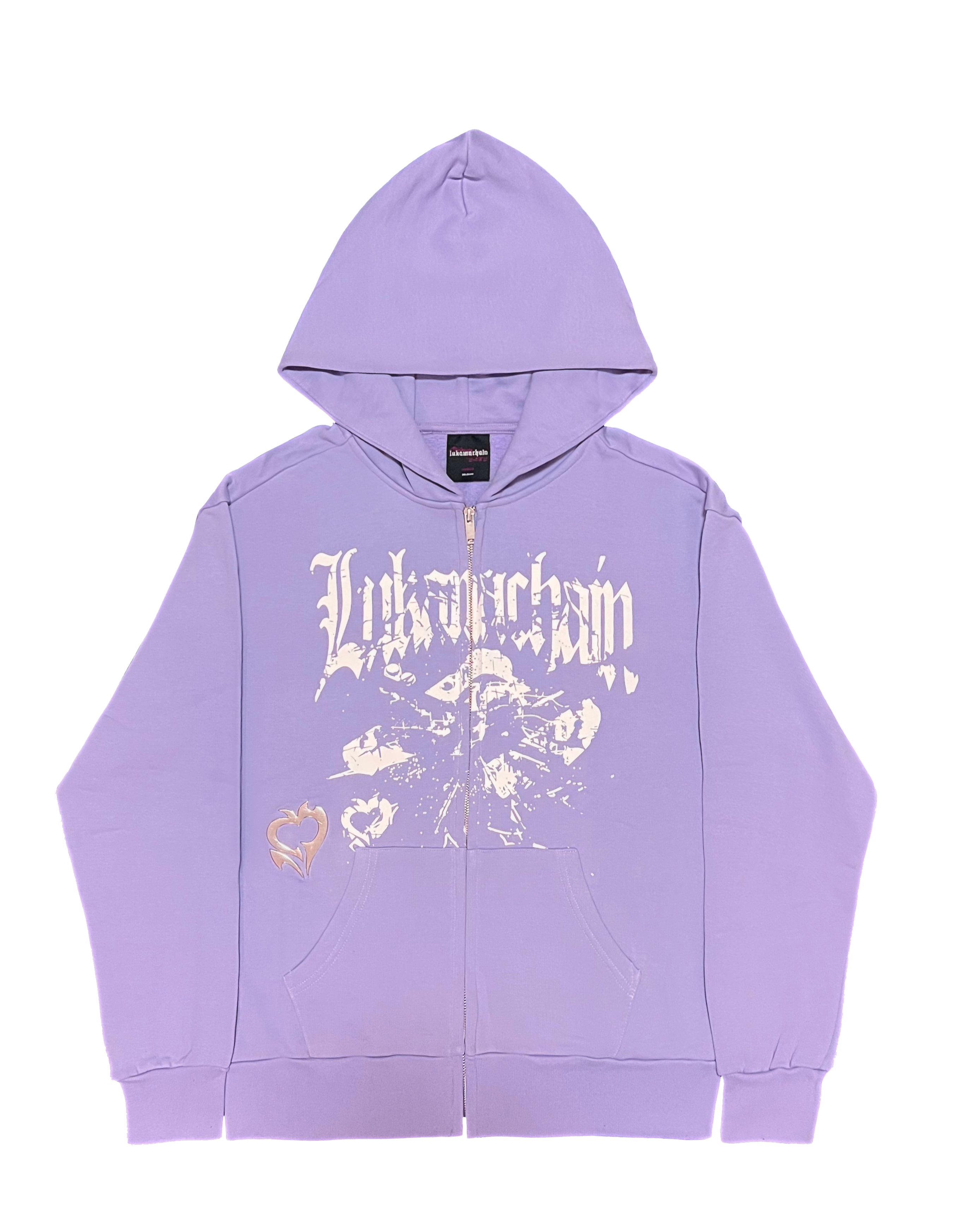 Chrome Zip Up Hoodie Purple