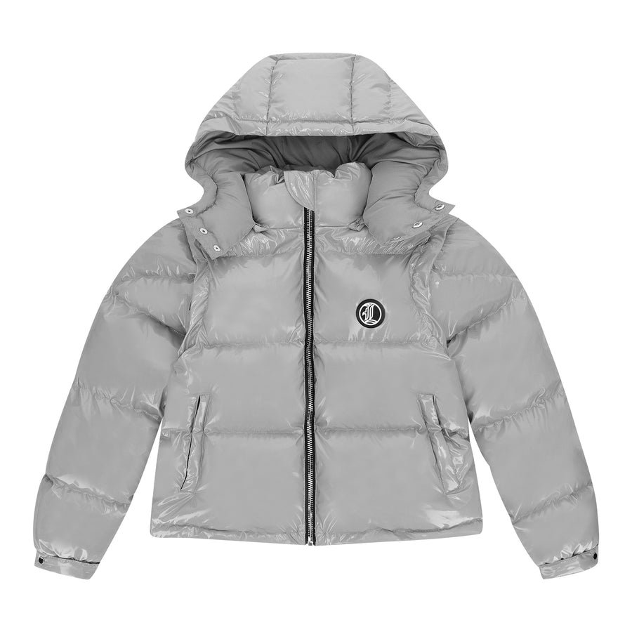Graffiti Puffer Jacket (detachable) - Gray jacket