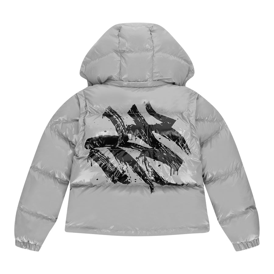 Graffiti Puffer Jacket (detachable) - Gray back