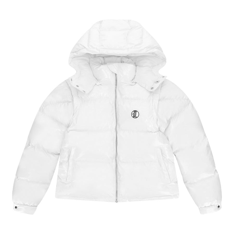 Graffiti Puffer Jacket (detachable) - White jacket