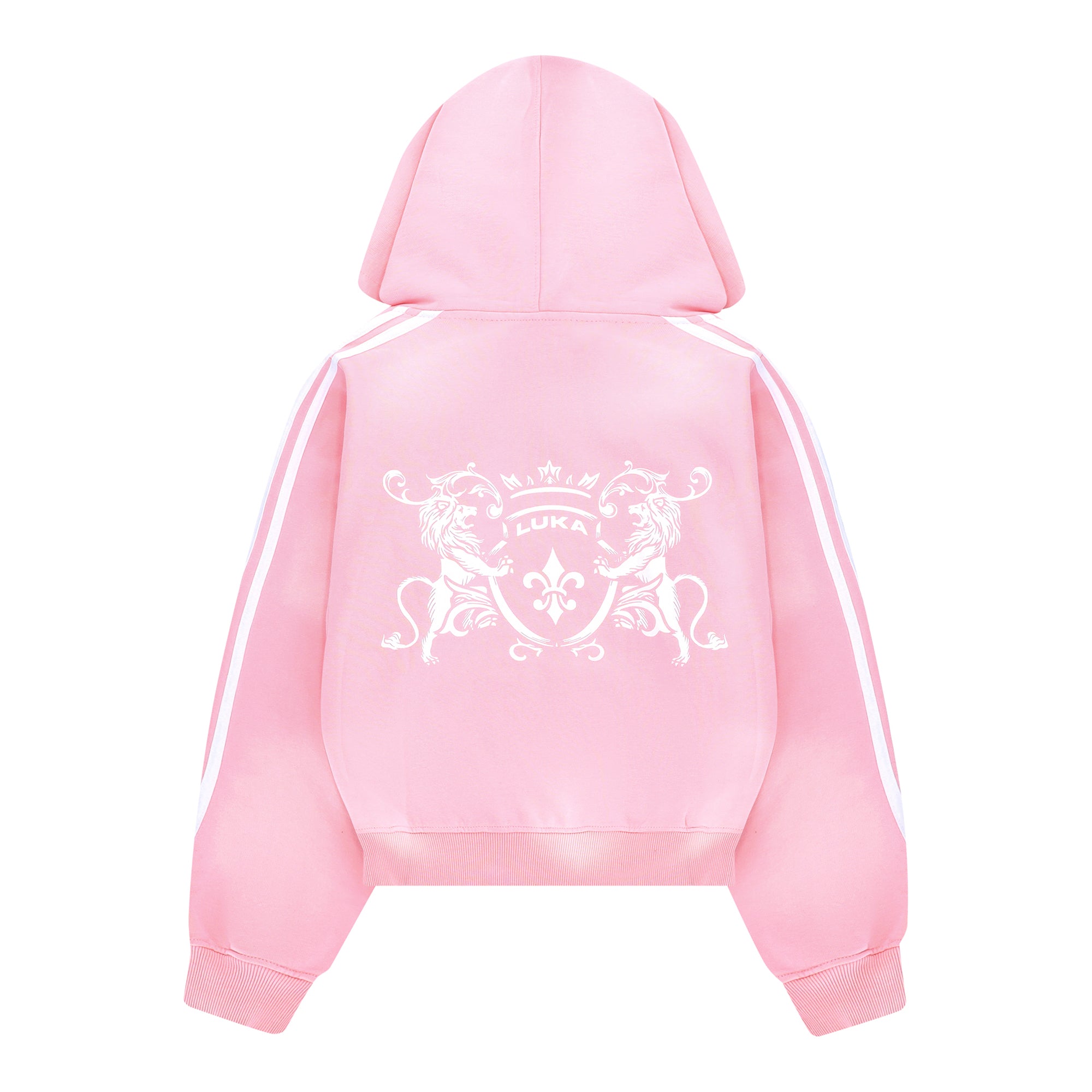 Zip Hoodie Striped - Pink