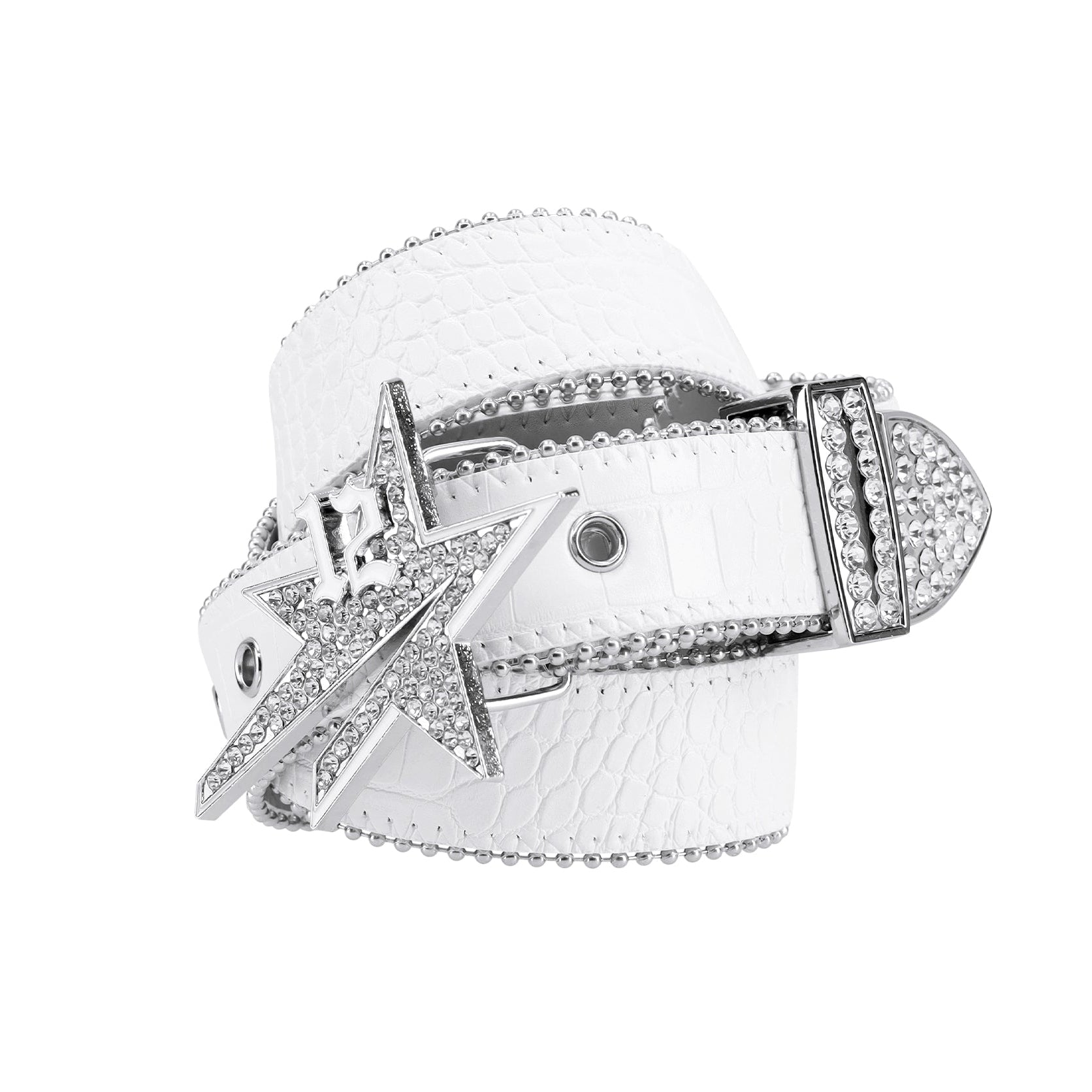 Crocodile Star Belt - White