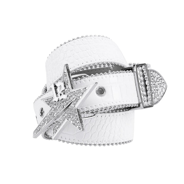 Crocodile Star Belt - White