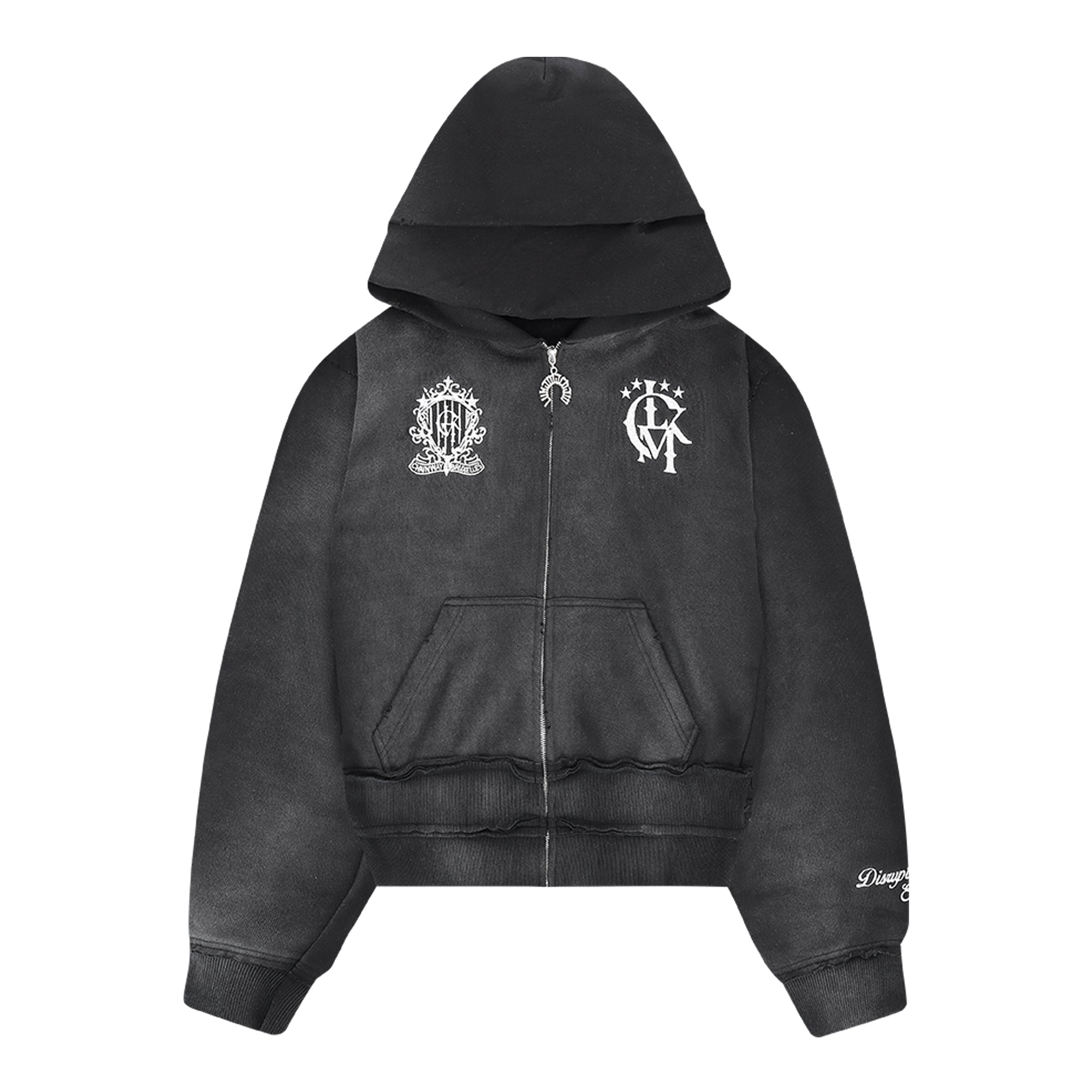 Distressed Zip Hoodie 2.0 - Dark Gray