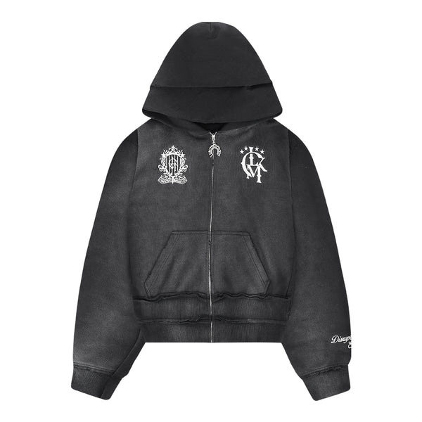 Distressed Zip Hoodie 2.0 - Dark Gray