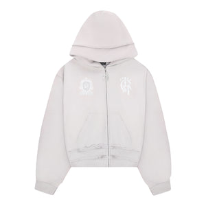 Distressed Zip Hoodie 2.0 - Light Gray
