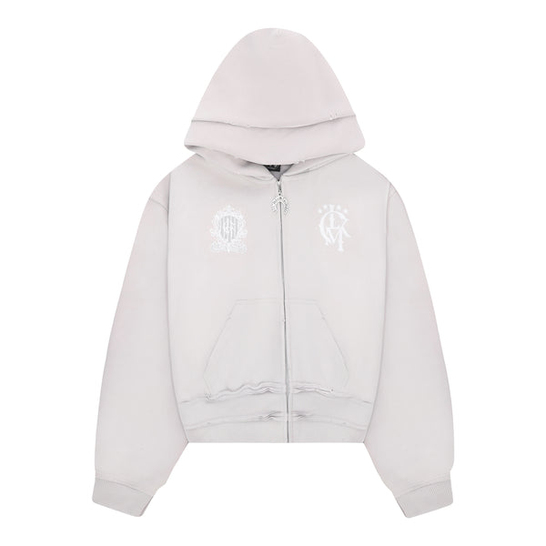 Distressed Zip Hoodie 2.0 - Light Gray