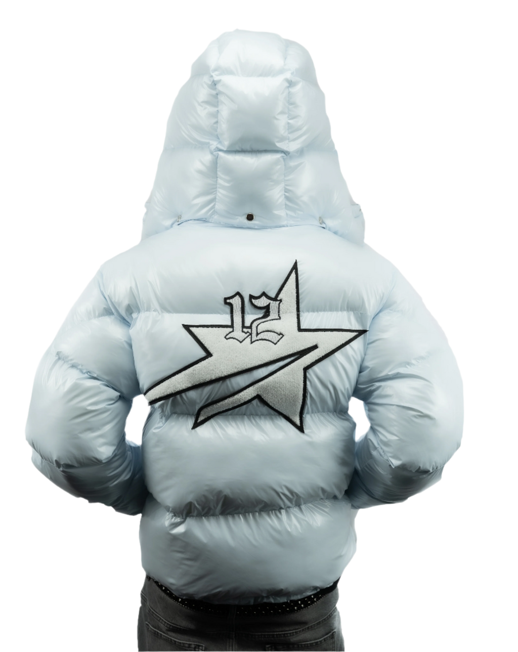 Baby blue puffer jacket mens online